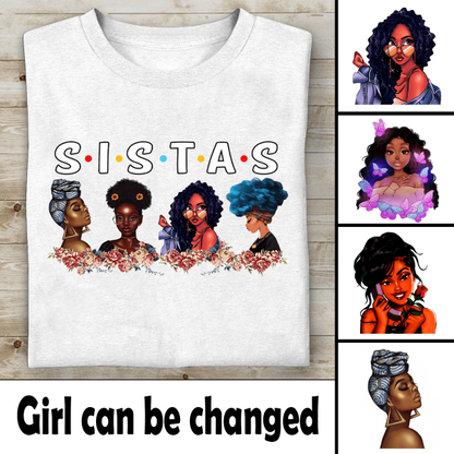 Sistas Afro Women together Personalized T-shirt, Best Gift For Women