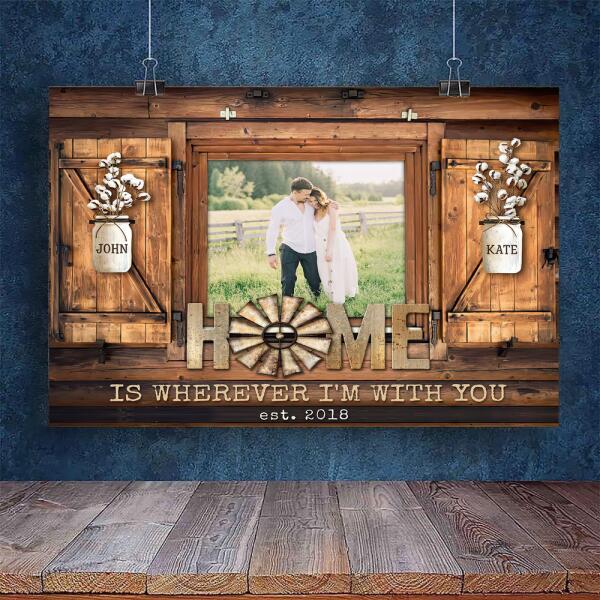 Customize Name And Photo Canvas Prints Wedding Anniversary And Loving