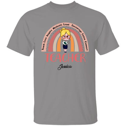 Teach Love Inspire Motivate Personalized T-shirt For Teacher Special Gift For Mom Friend