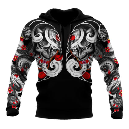 Japan Mask Tattoo 3D All Over Printed Unisex Shirt