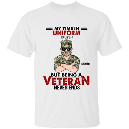My Time In Uniform Is Over But Being A Veteran Never Ends Personalized T-shirt, Mug, Best Gifts For Veterans Day