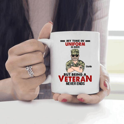 My Time In Uniform Is Over But Being A Veteran Never Ends Personalized T-shirt, Mug, Best Gifts For Veterans Day