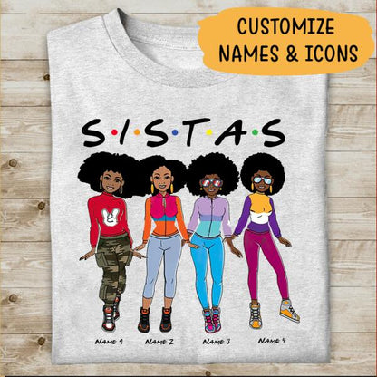 Personalized Sistas T-shirt, Special Gift For Black Woman