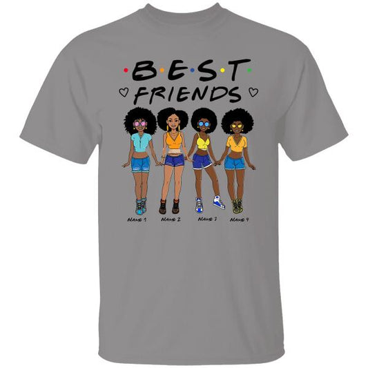 Best Friends Black Girl Personalized T-shirt For Girls Woman Afro Hair Style