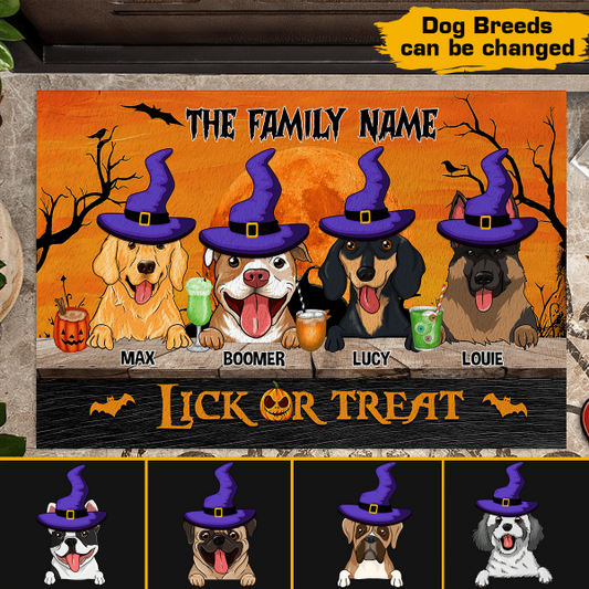 Happy Halloween Lick Or Treat Customized Doormat, Best Gift For Halloween Home Decoration