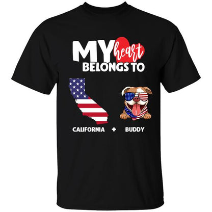 My Heart Belongs To - Personalized Custom Unisex T-Shirt, Best Gift For Dog Lovers
