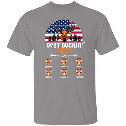Best Buckin Papa In The World Personalized T-shirt For Dad Father Grandpa