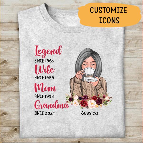 Legend, Wife, Mom, Gandma Personalized T-shirt Family Custom Shirt, Gift For Family