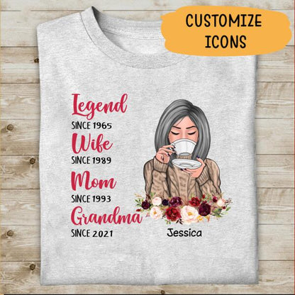 Legend, Wife, Mom, Gandma Personalized T-shirt Family Custom Shirt, Gift For Family