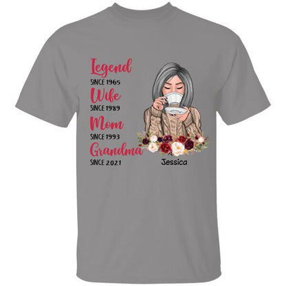 Legend, Wife, Mom, Gandma Personalized T-shirt Family Custom Shirt, Gift For Family