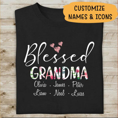 Blessed Grandma Personalized T-shirt Special Gift For Mother Mom Grandma
