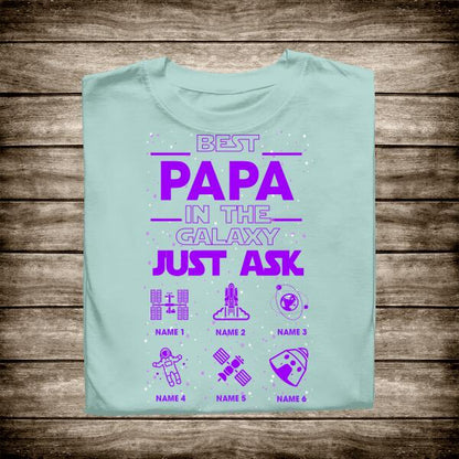 Best Papa In The Galaxy Personalized T-Shirt