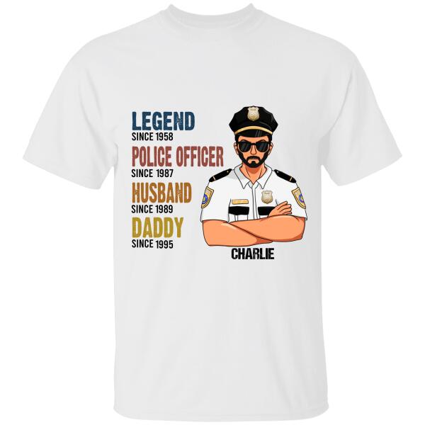 Personalized Gifts For Police Legend - Custom T-Shirt, Best Gifts For Dad Grandpa Police Officers