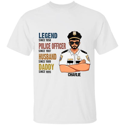 Personalized Gifts For Police Legend - Custom T-Shirt, Best Gifts For Dad Grandpa Police Officers