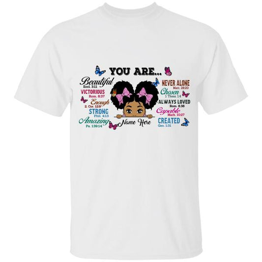 Personalized Name You Are Beautiful T-shirt, Best Gift For Black Girls