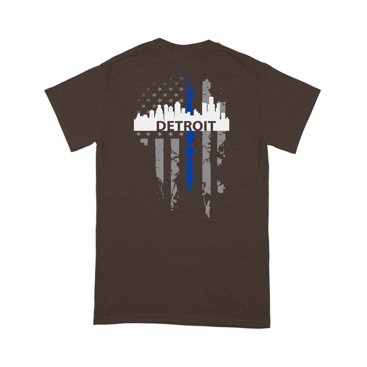 Thin Blue Line T-shirt Special Gift For Policeman Detroit