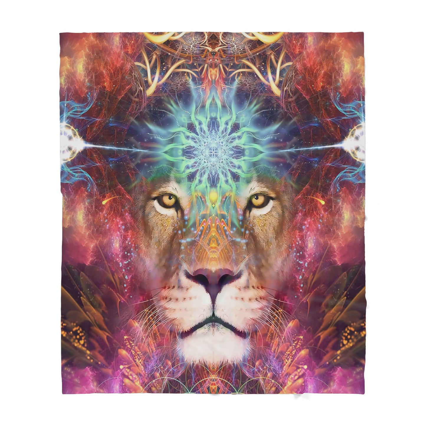 Lion Colorful Sherpa Blanket TP