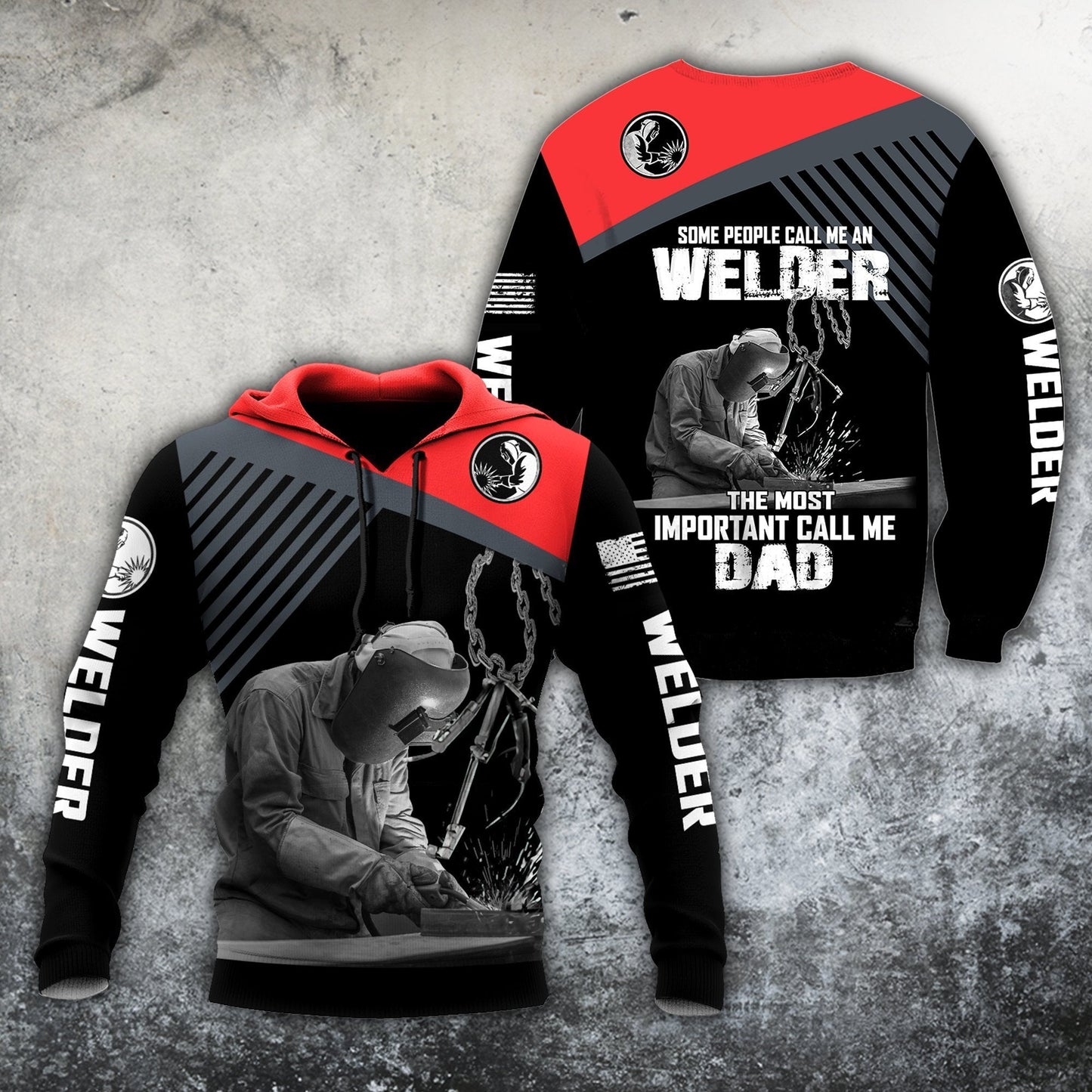 Premium Unisex All Over Printed Welder Dad Shirts MEI