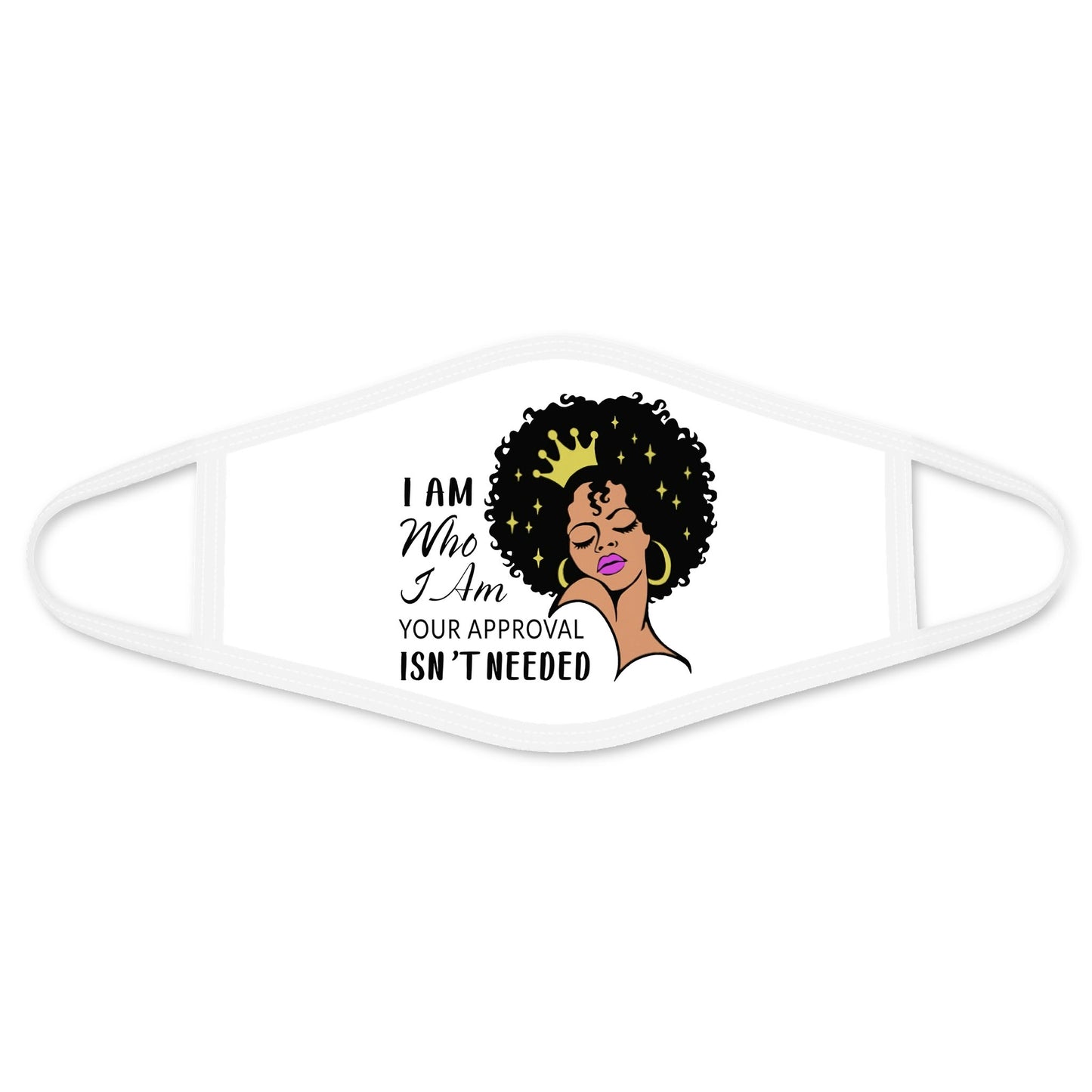 Black Queen Quotes Face Mask White DL