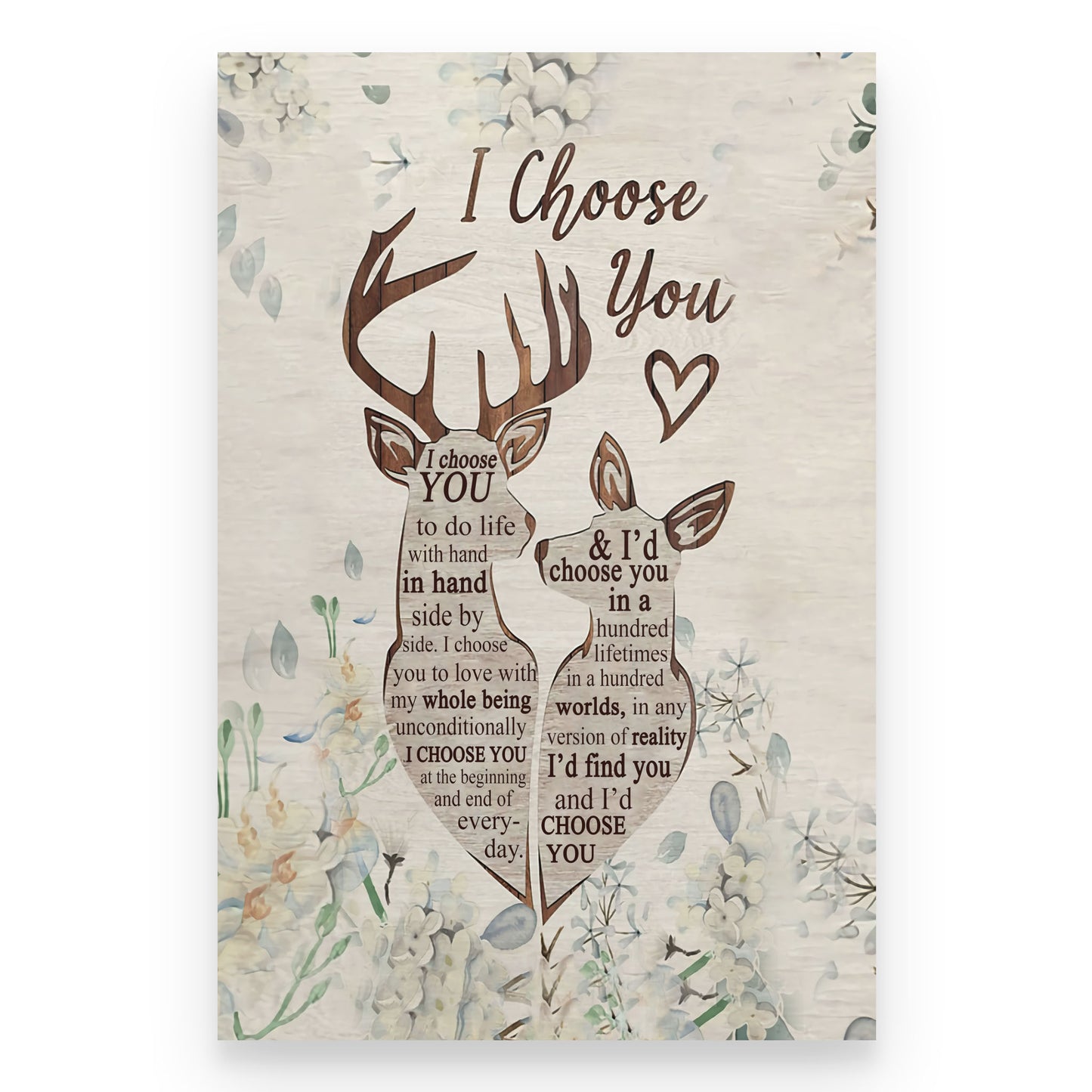 Deer Couple Canvas-I Choose You- Wedding Anniversary TA