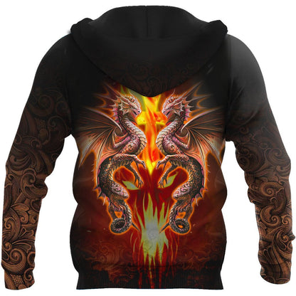 Premium Fire Flame Dragon All Over Printed Shirts For Men And Women MEI
