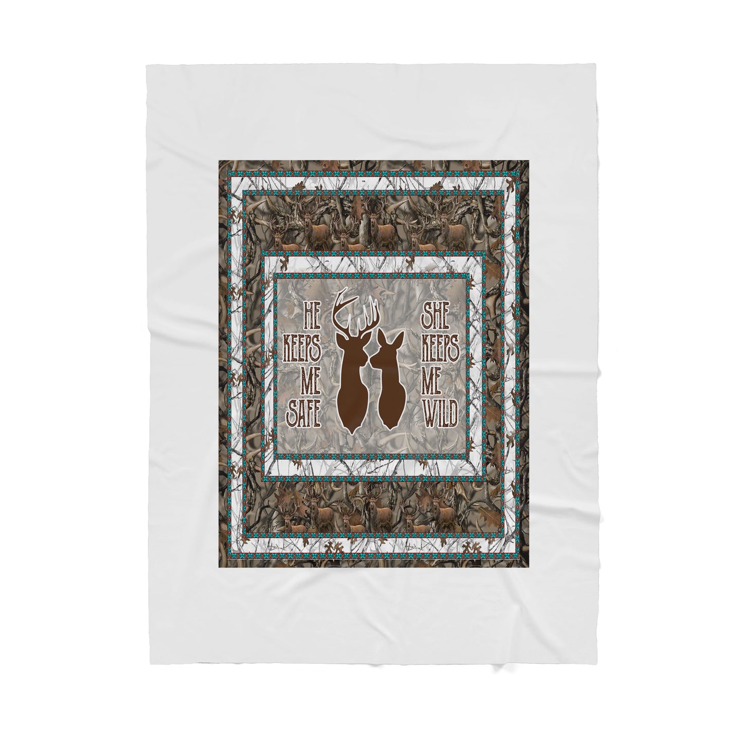 Custom Blanket Deer Couple Sherpa Blanket TA