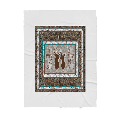 Custom Blanket Deer Couple Sherpa Blanket TA