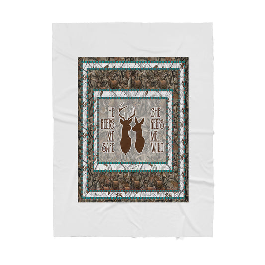 Custom Blanket Deer Couple Sherpa Blanket TA