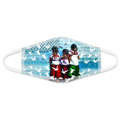 African Culture Face Mask White ML