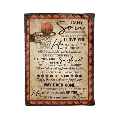Basketball To My Son Fleece Blanket HG