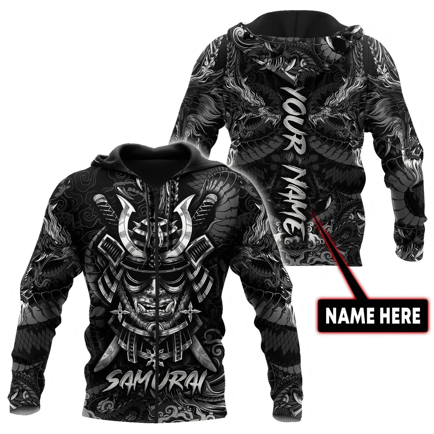 Custom Name Samurai Mask 3D All Over Printed Unisex Shirts