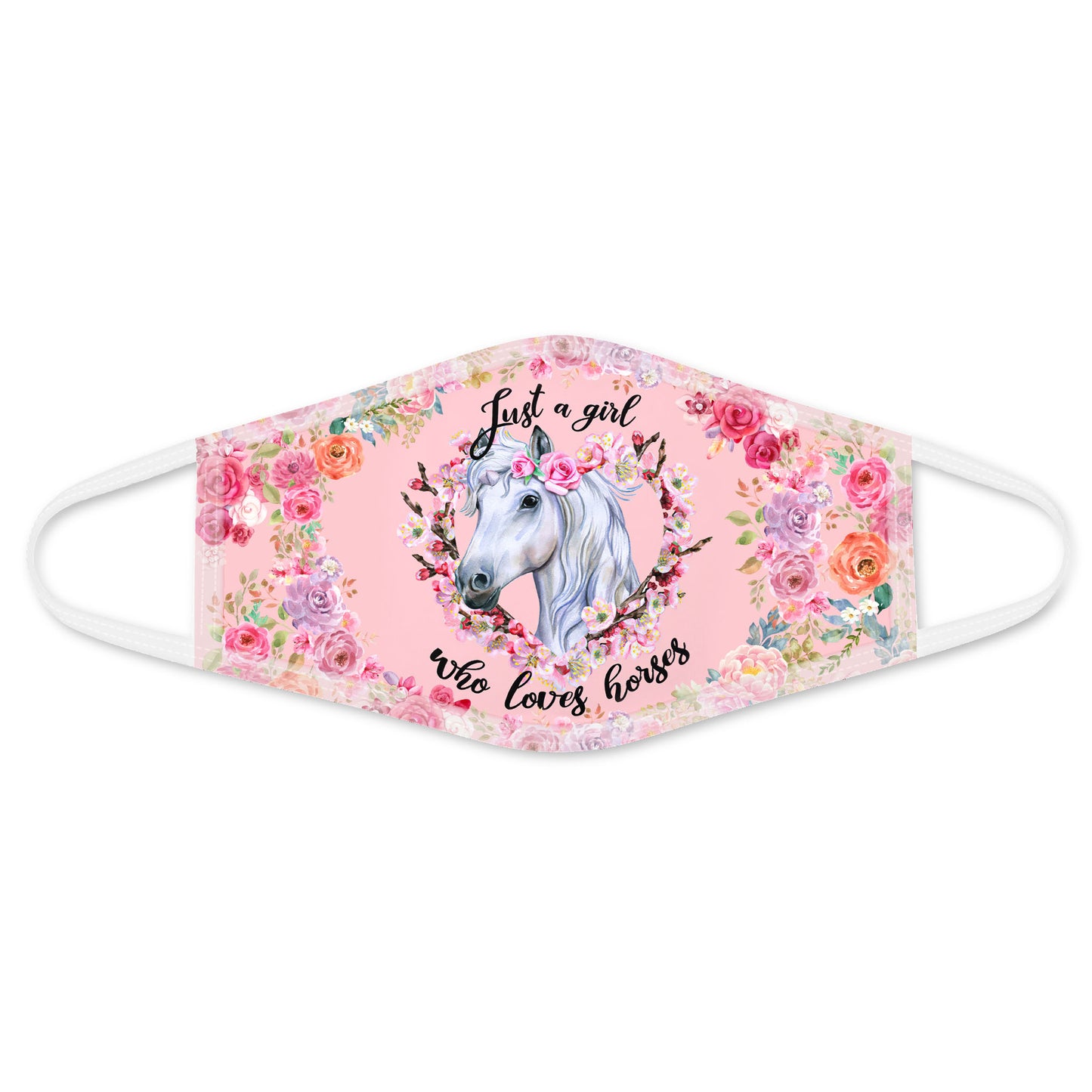 Horse Face Mask White TA