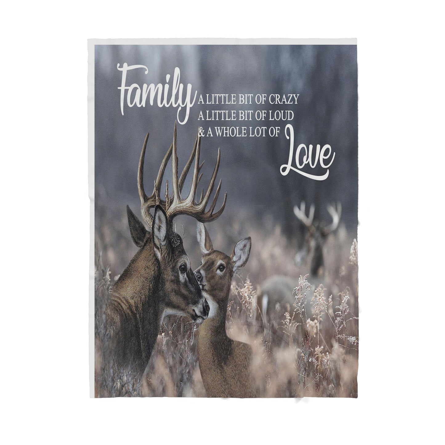 Love Deer Family Sherpa Blanket TN
