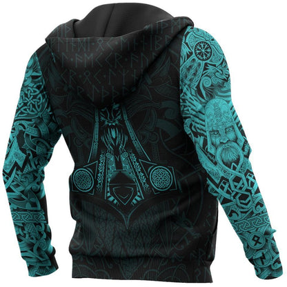Vikings - The Raven Blue of Odin Tattoo - Amaze Style™-Apparel