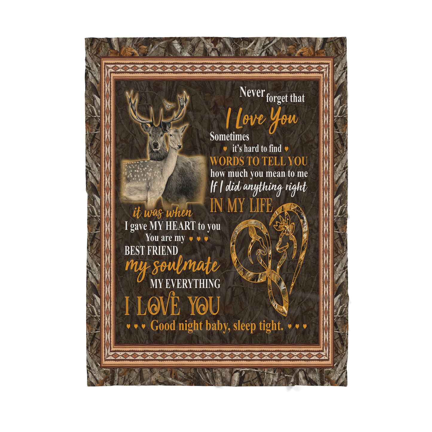 Love Deer Romantic Sherpa Blanket TN