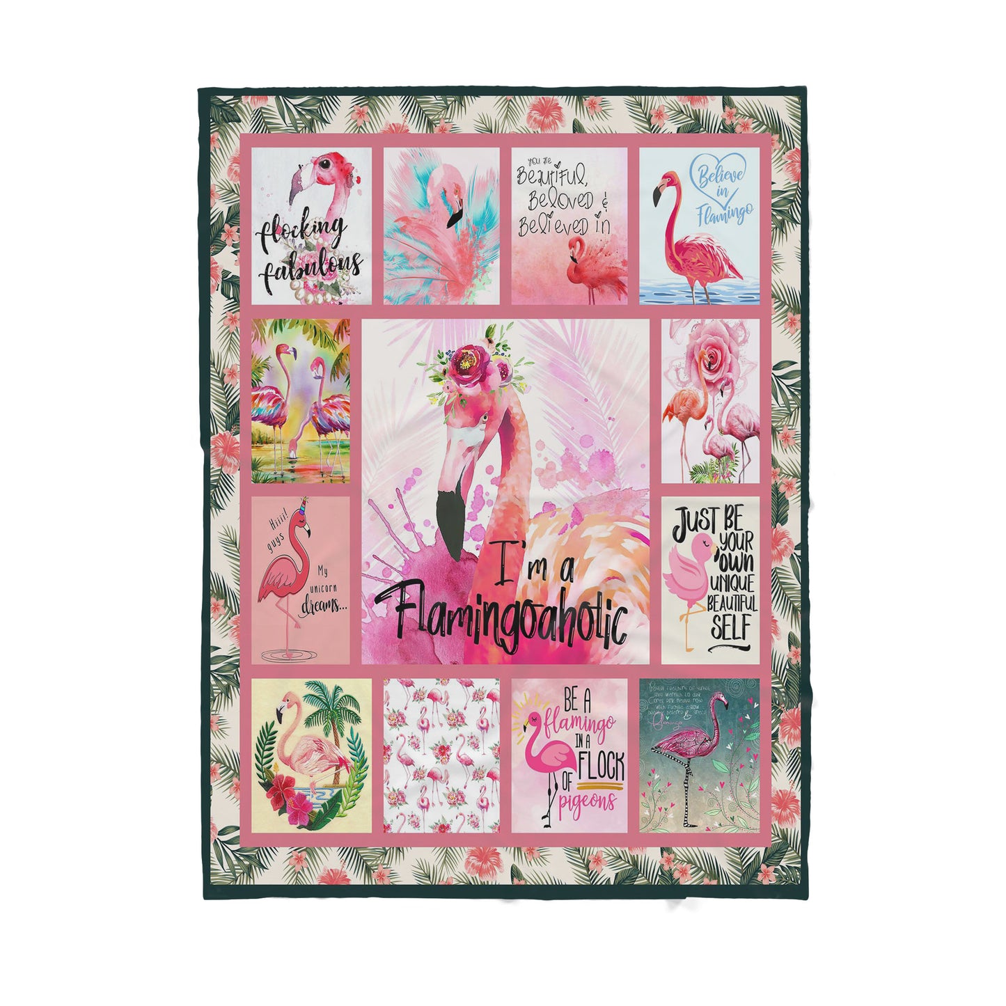 Custom Blanket Flamingoaholic Sherpa Blanket MEI