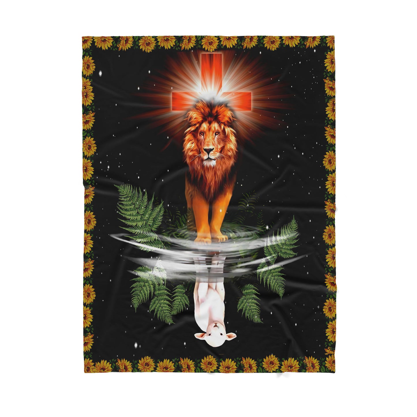 Lion Lamp Jesus Sherpa Blanket TA