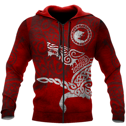Tatoo Wolf R-W Over Printed Hoodie