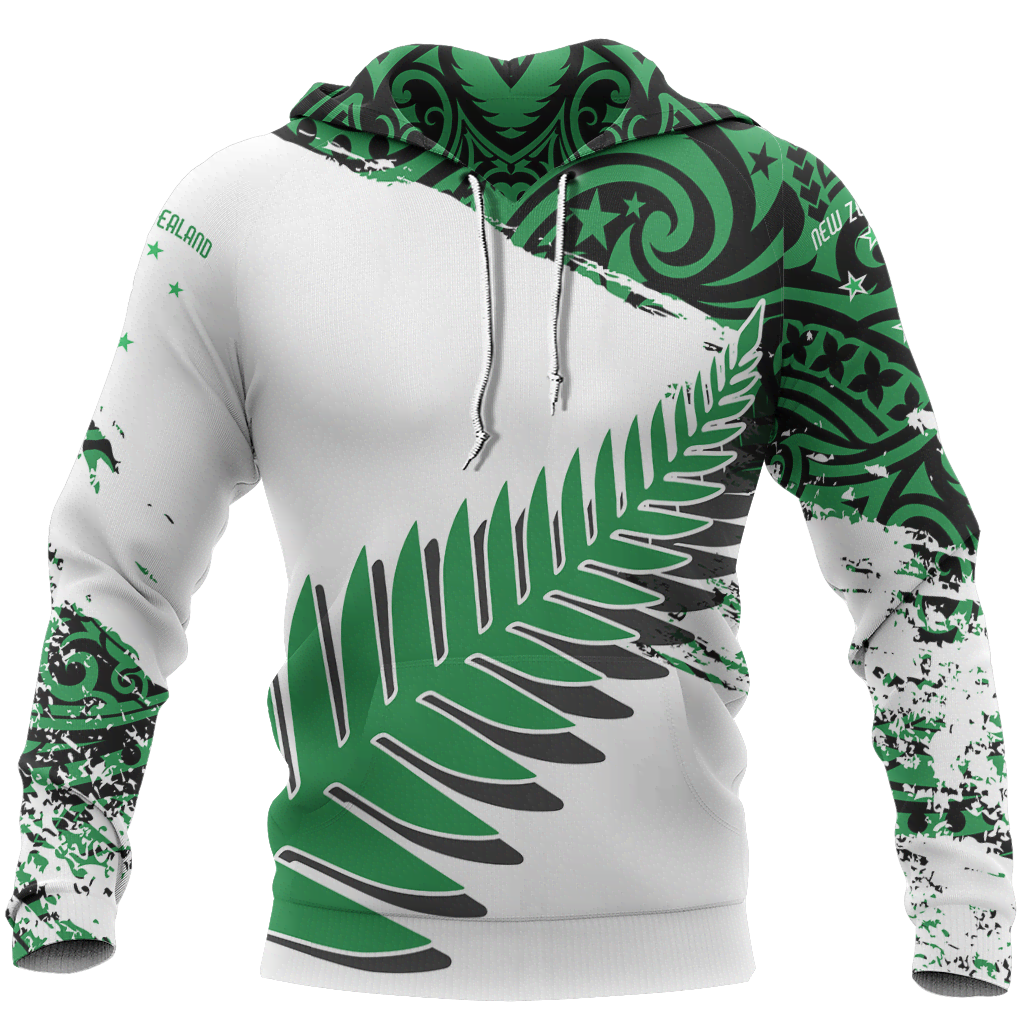 New Zealand Maori Fern Green Edition Pullover Hoodie HC1107 - Amaze Style™-Apparel