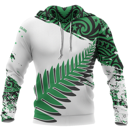 New Zealand Maori Fern Green Edition Pullover Hoodie HC1107 - Amaze Style™-Apparel