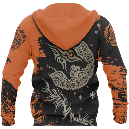 Viking Fenrir Wolf On Fire Pullover - Amaze Style™-Apparel