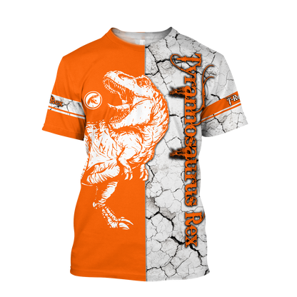 Tyrannosaurus Dinosaur Orange 3D all over printed shirts