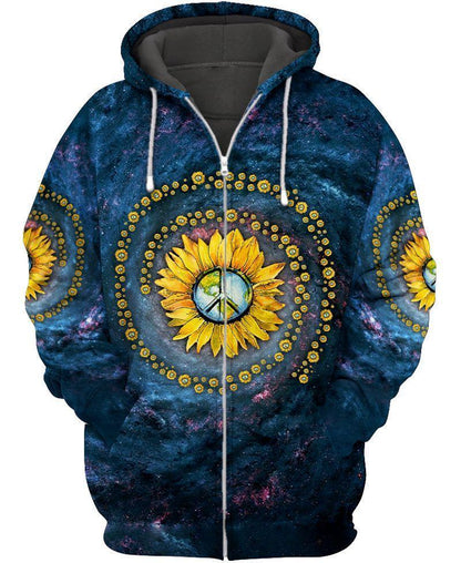 Hippie Storm Sunflower 3D All Over Printed Unisex Shirts