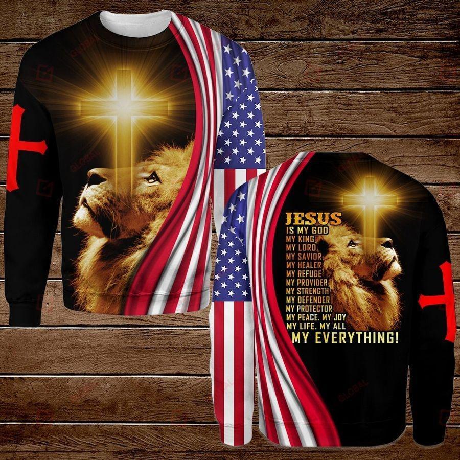 Jesus Is My Everything American Flag 3D All Over Printed Shirts For Men and Women TA07272001S1