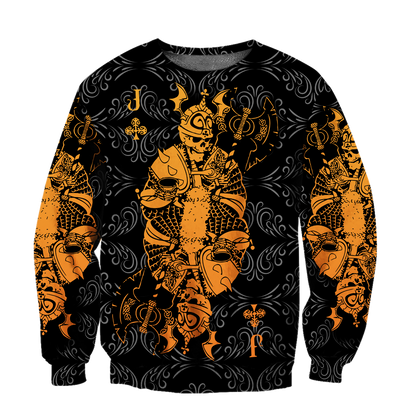 3D Jack Club Skull Poker Over Printed Hoodie