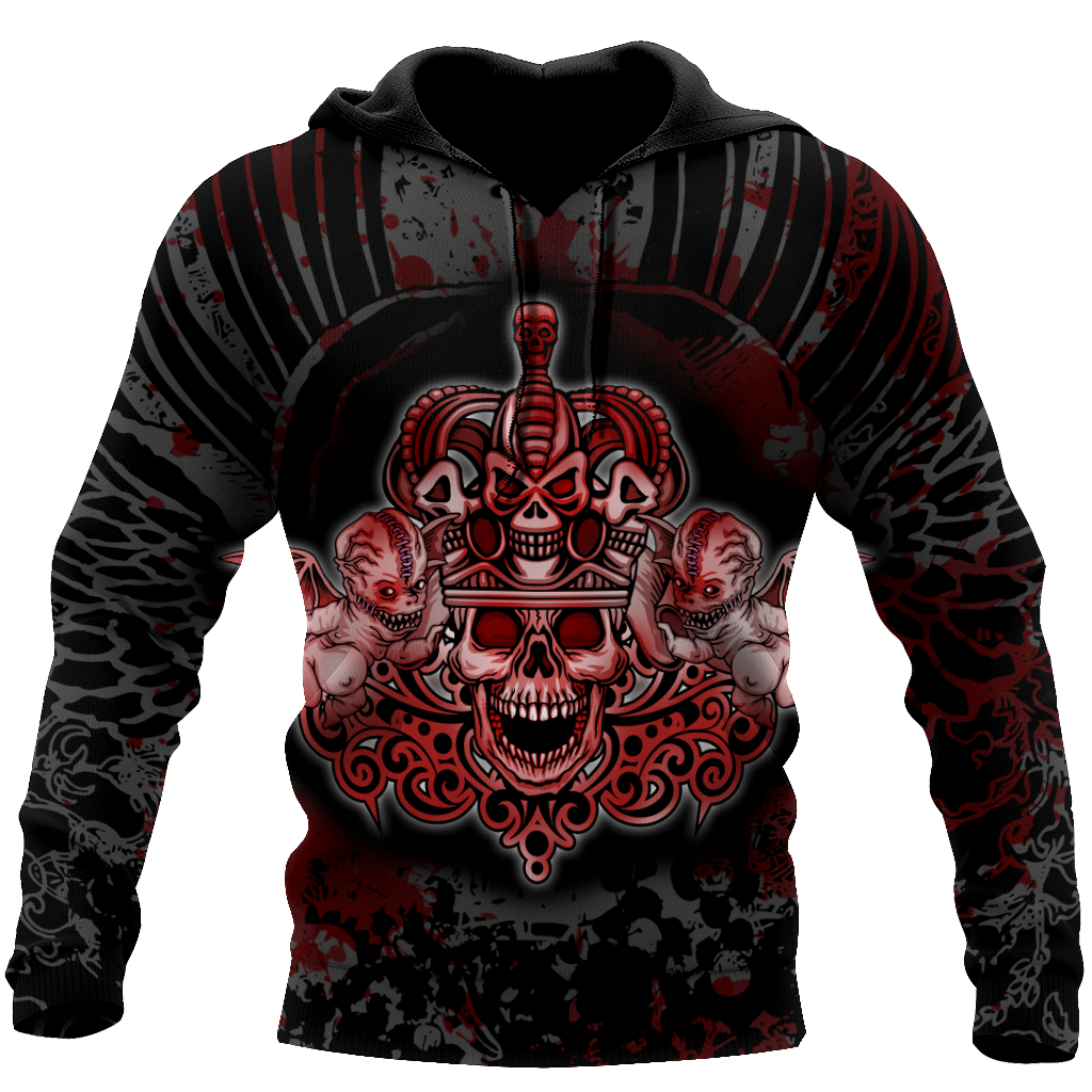 Gothic coat of arms with skull and angels 3D all over printed for men and women HHT14082003