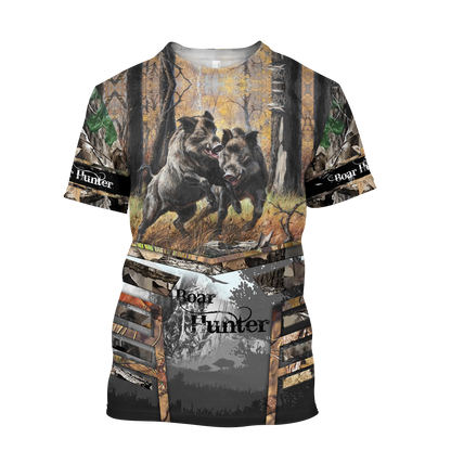 Personalized Name Great Boar Hunting Camo 3D All Over Printed Shirts