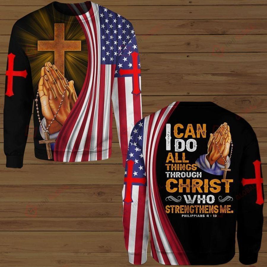 I Can Do All Thing-Jesus Christ American Flag 3D All Over Printed Shirts For Men and Women TA0729210