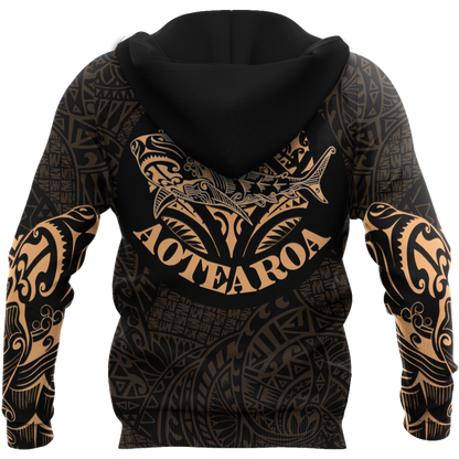Maori shark tattoo 3d all over printed shirt and short for man and women HHT17072001