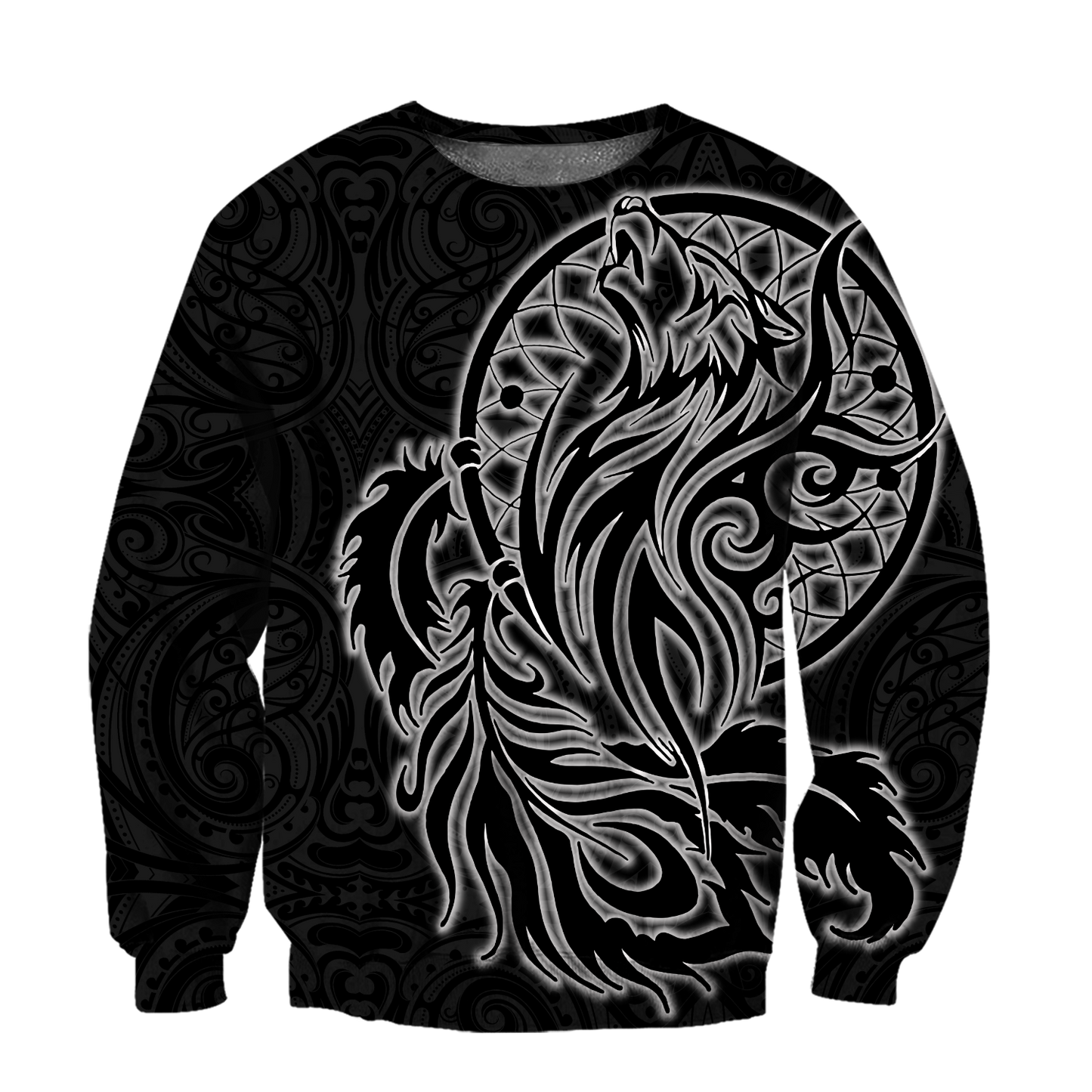 Maori dream catcher wolf tattoo 3d all over printed shirt and short for man and women HHT17072002